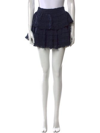 LoveShackFancy Embroidered Accent Mini Skirt