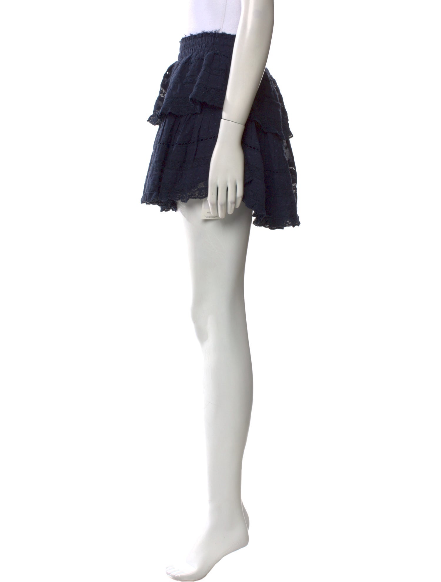 LoveShackFancy Embroidered Accent Mini Skirt