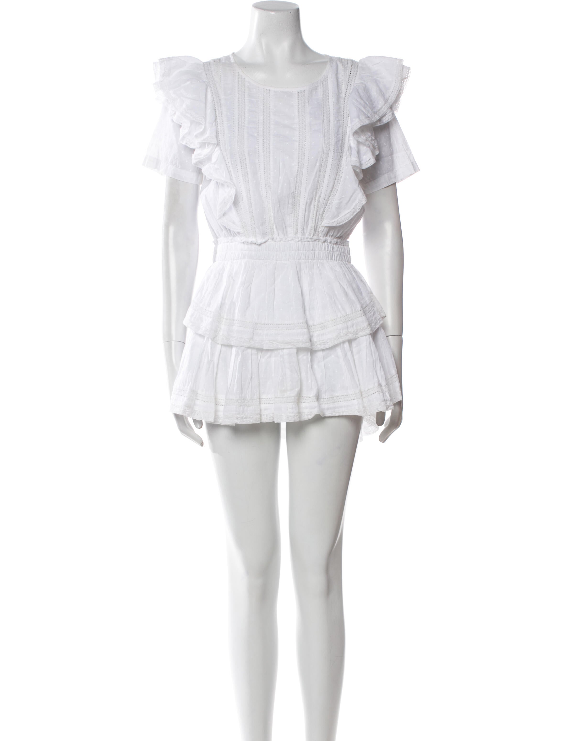 LoveShackFancy Scoop Neck Mini Dress