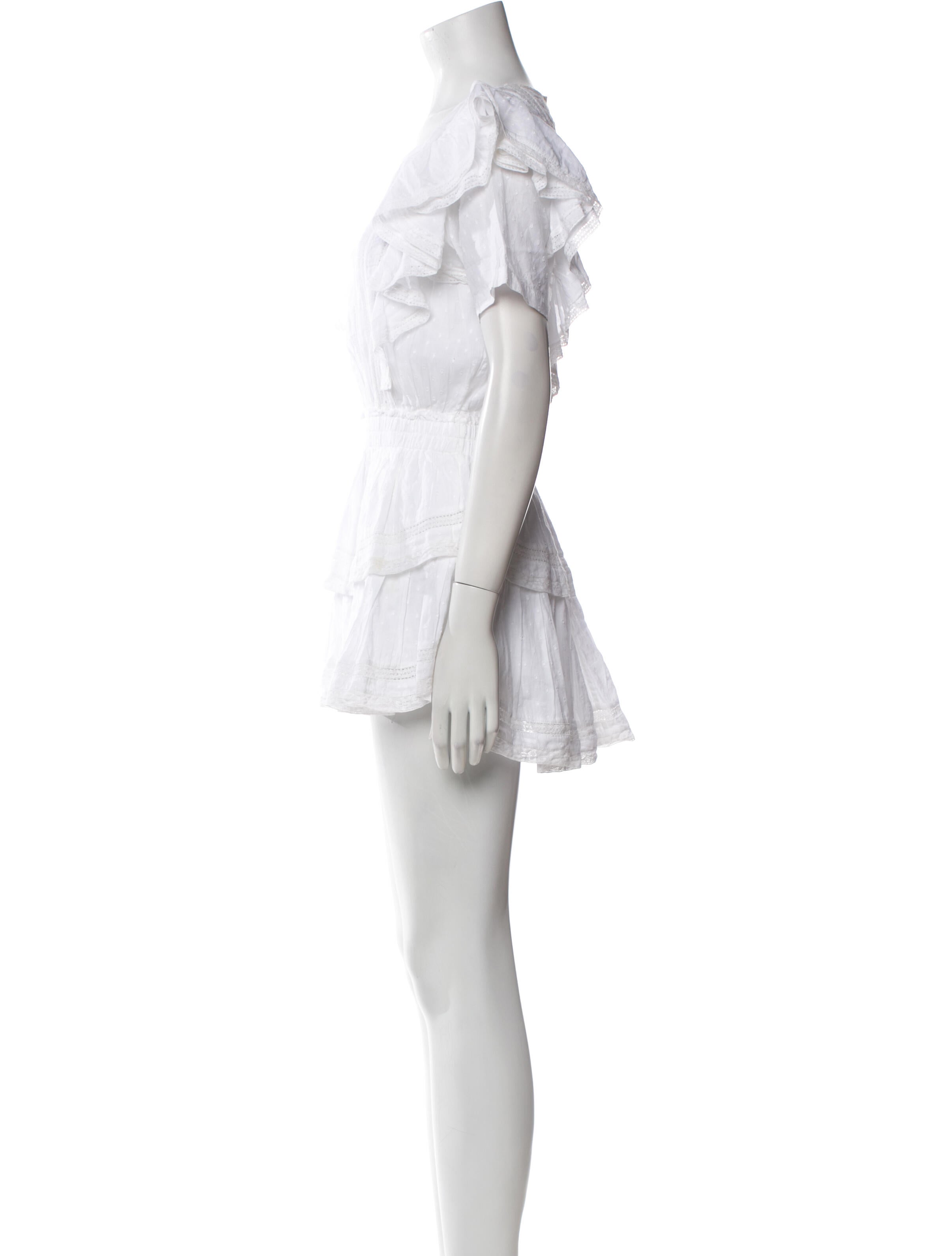 LoveShackFancy Scoop Neck Mini Dress