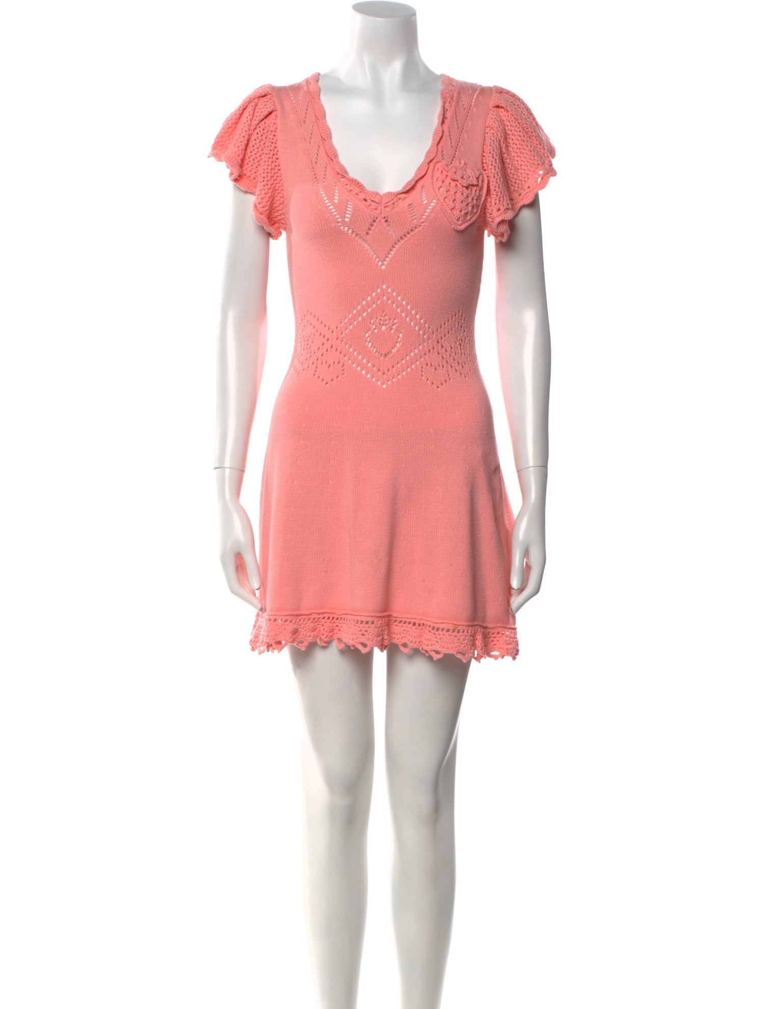 LoveShackFancy Scoop Neck Mini Dress