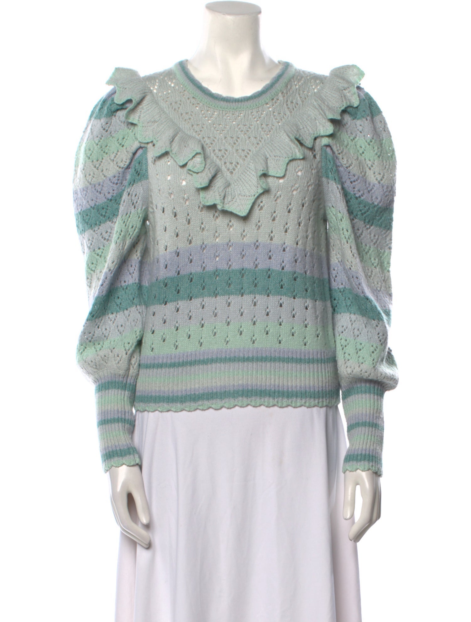 LoveShackFancy Printed Scoop Neck Sweater