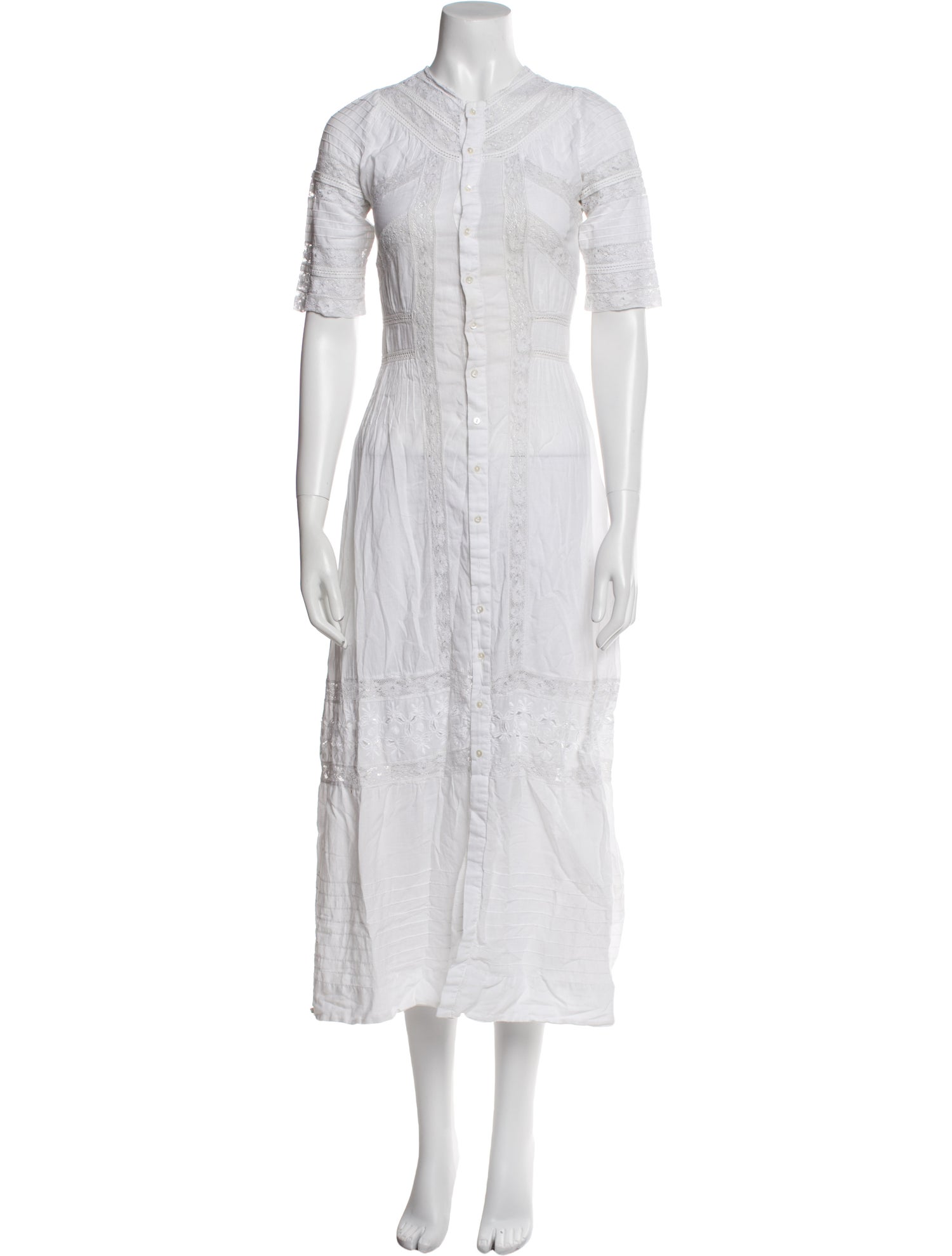 LoveShackFancy Crew Neck Midi Length Dress