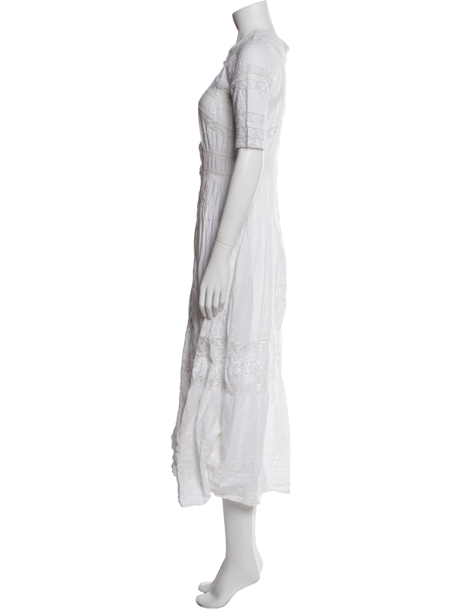 LoveShackFancy Crew Neck Midi Length Dress