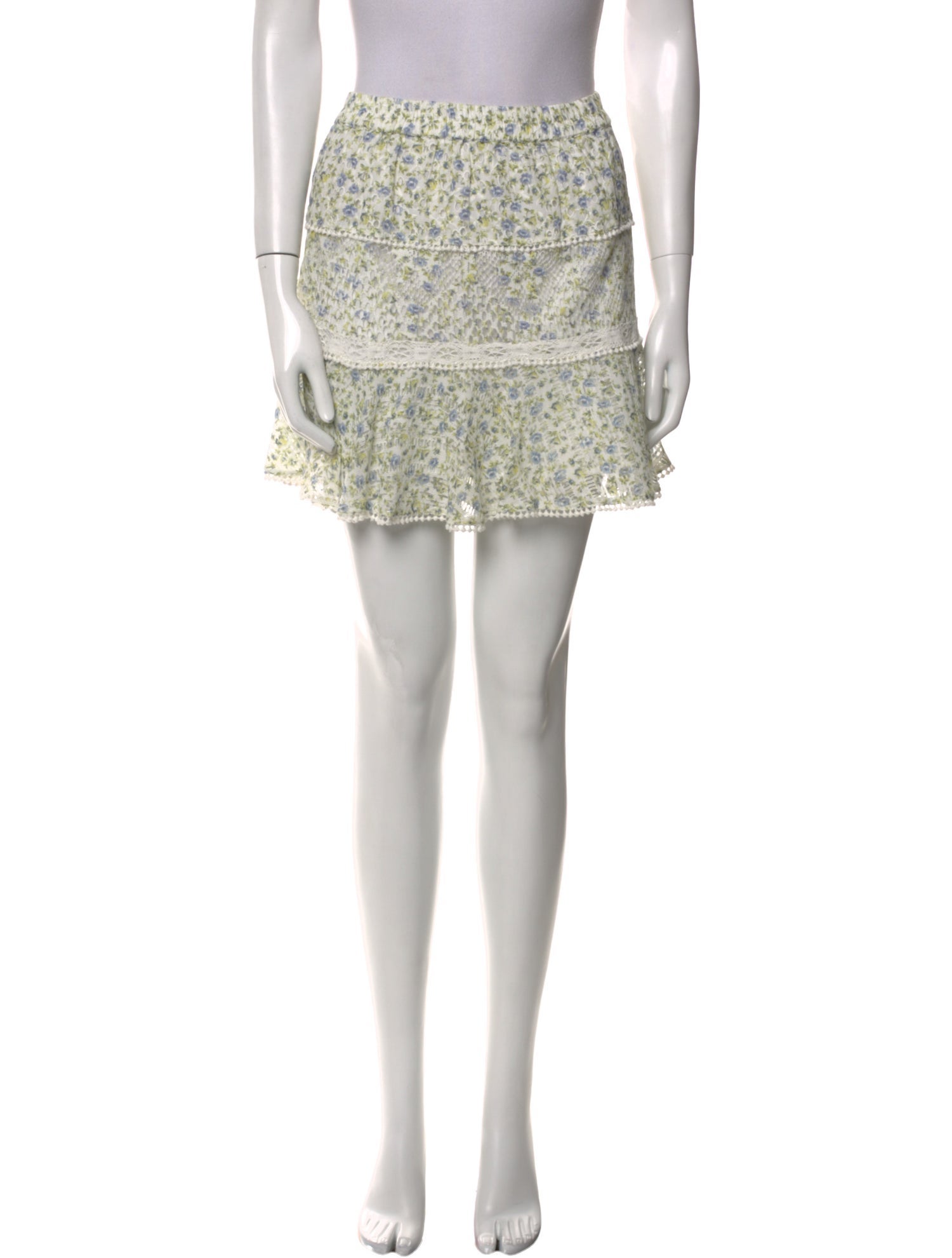 LoveShackFancy Floral Print Mini Skirt