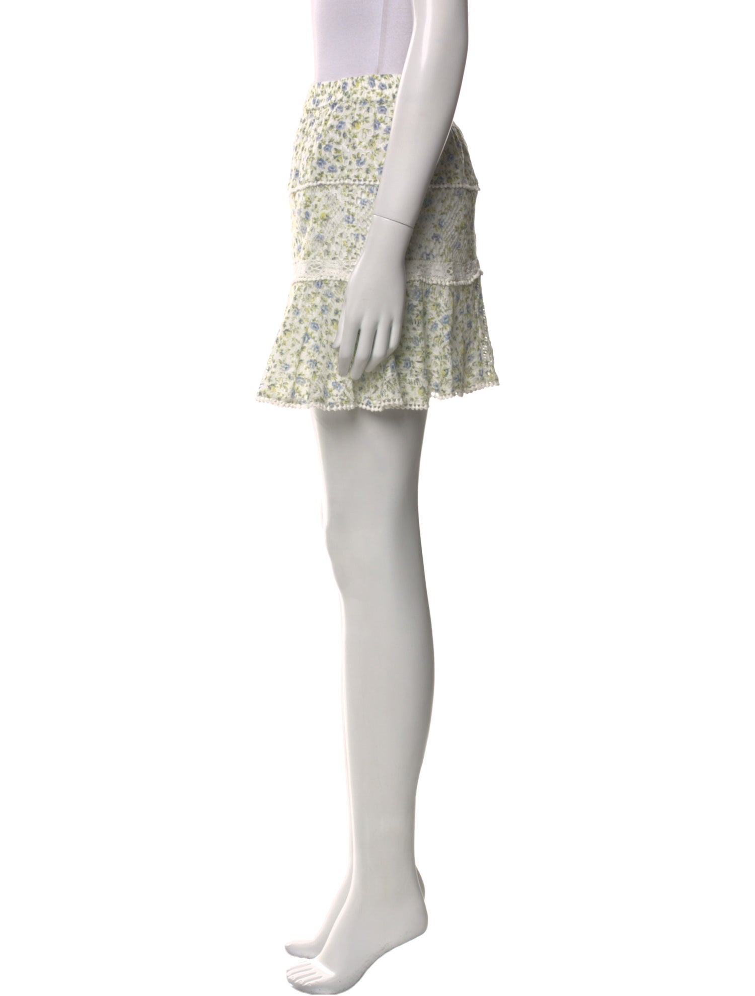 LoveShackFancy Floral Print Mini Skirt