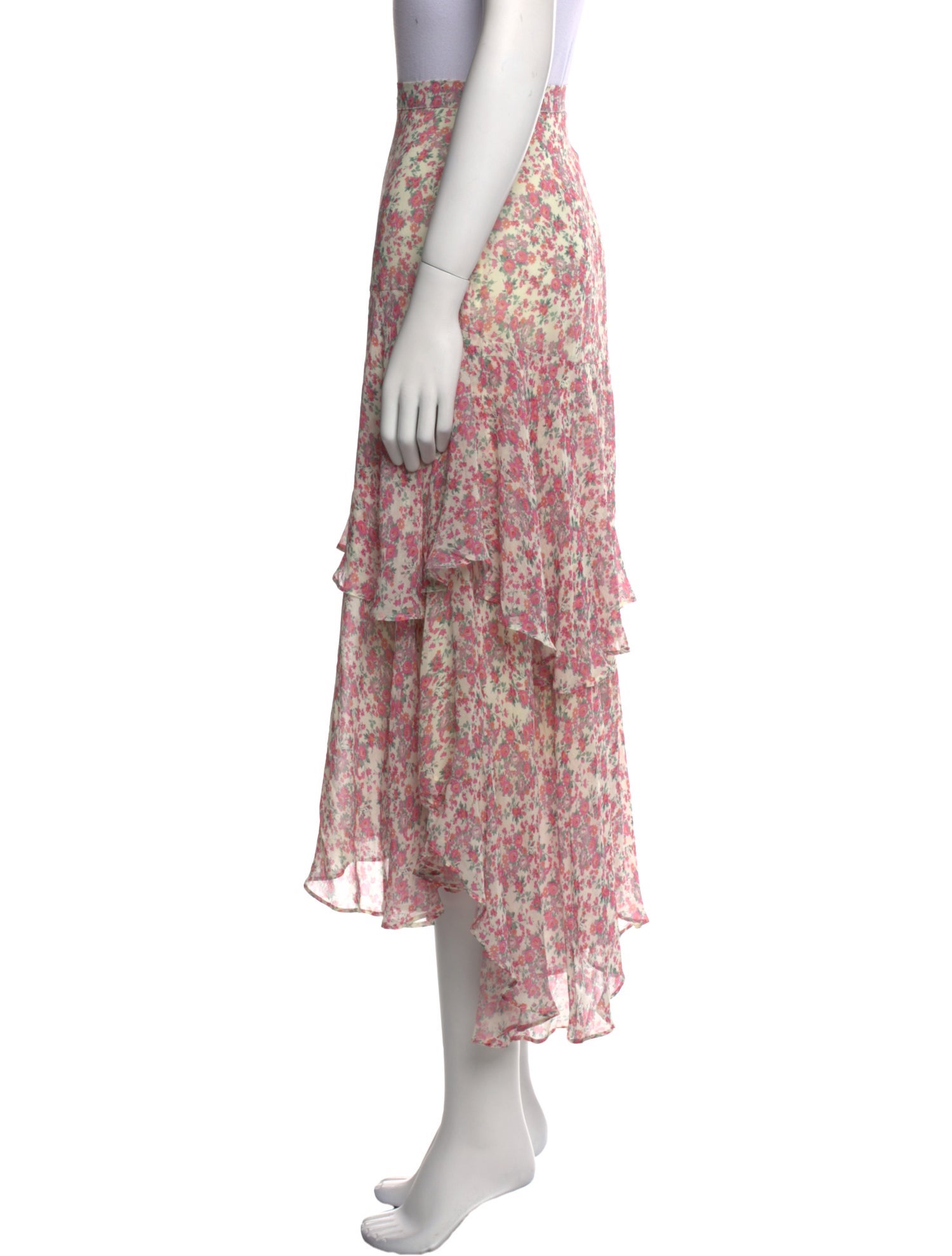 LoveShackFancy Silk Midi Length Skirt