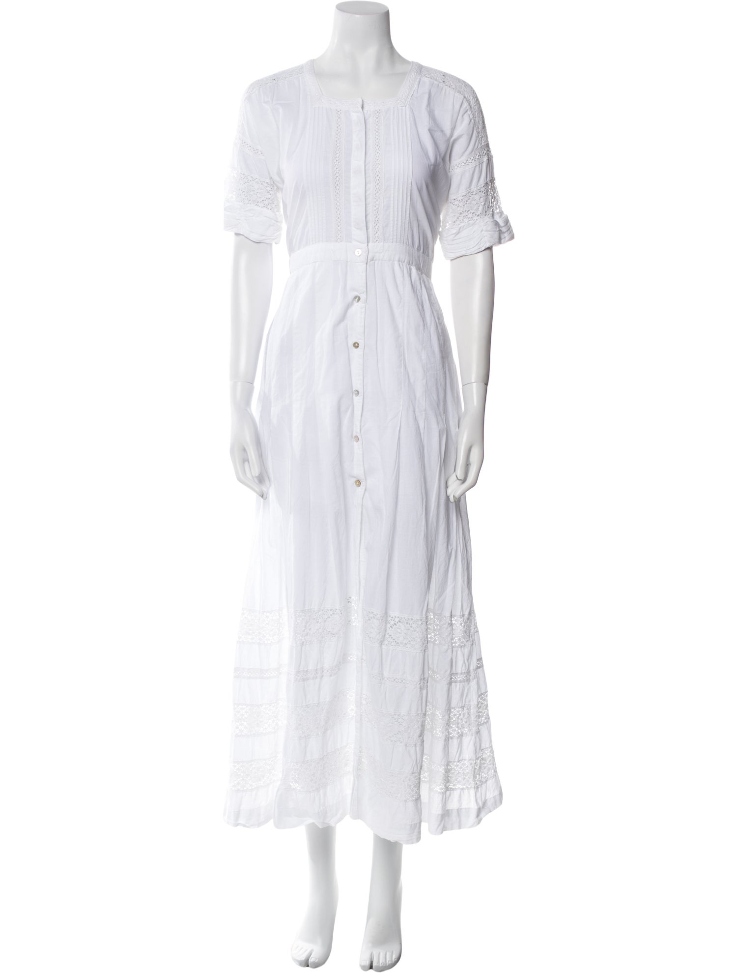 LoveShackFancy Square Neckline Long Dress