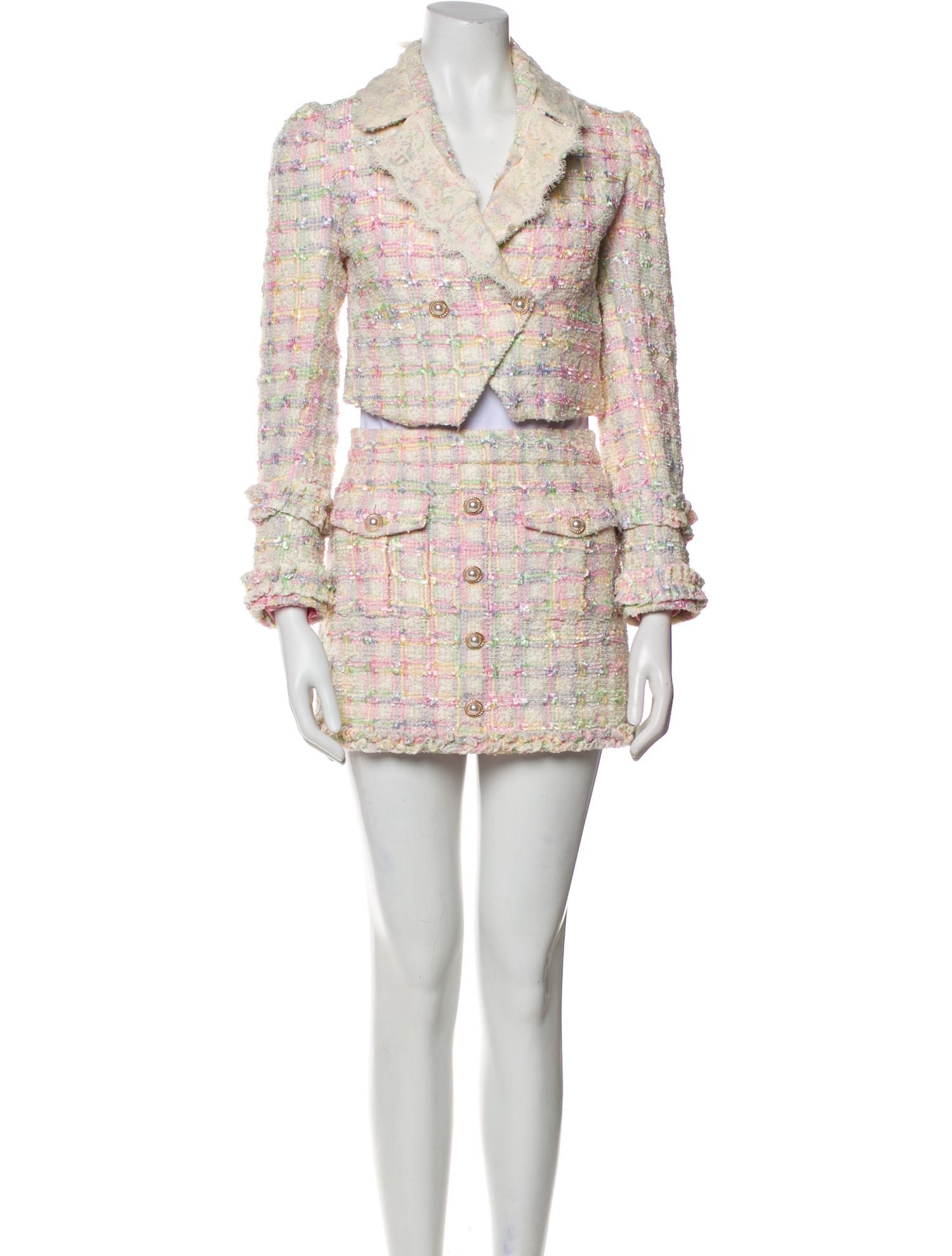 LoveShackFancy Tweed Pattern Skirt Set