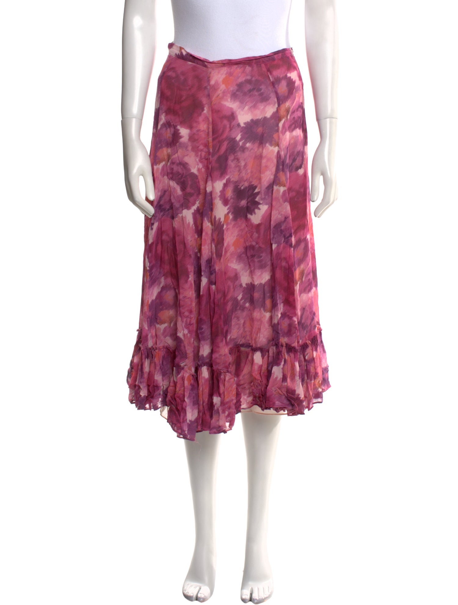 LoveShackFancy Silk Knee-Length Skirt