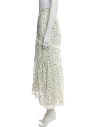 LoveShackFancy Printed Midi Length Skirt