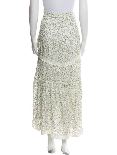 LoveShackFancy Printed Midi Length Skirt