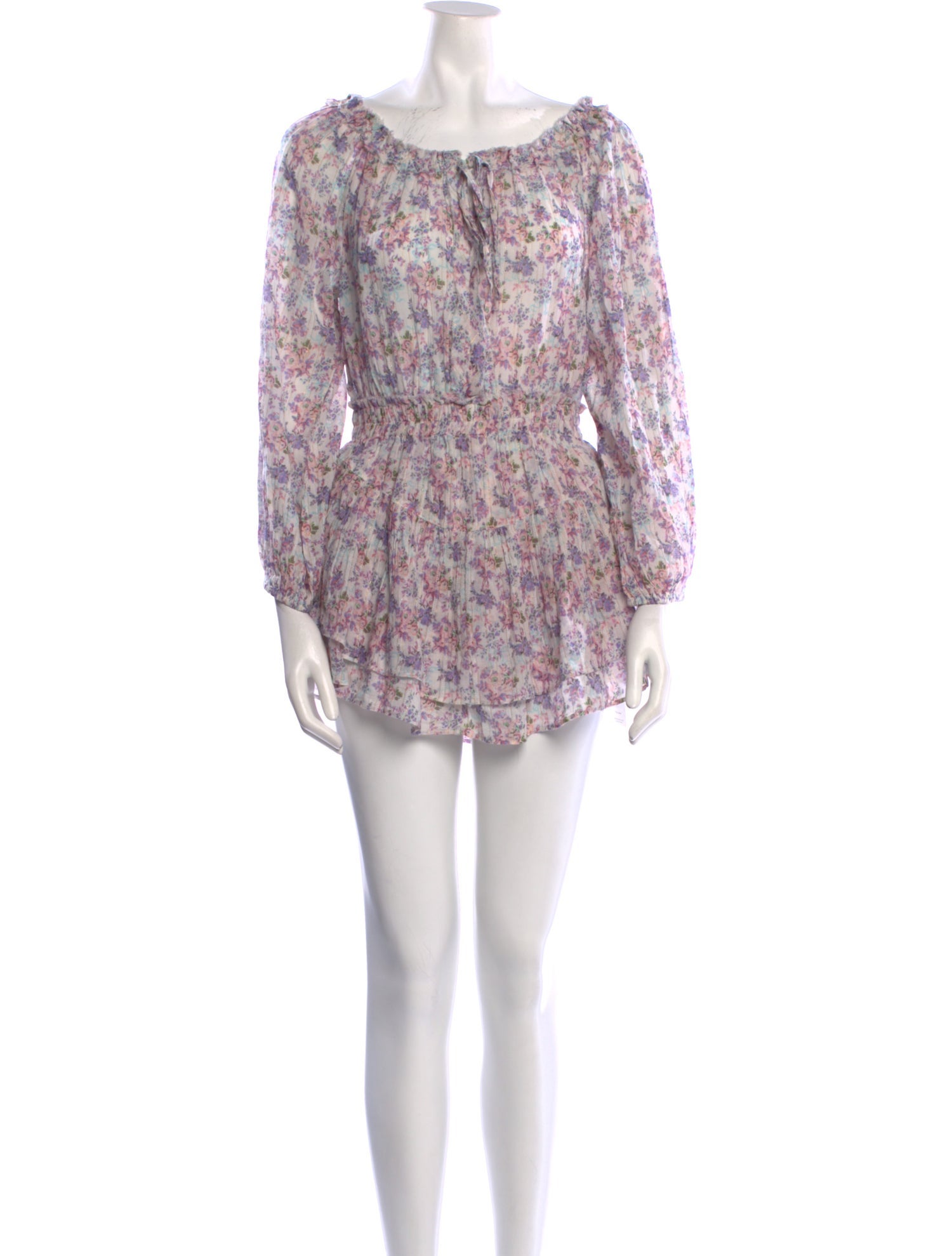 LoveShackFancy Floral Print Mini Dress