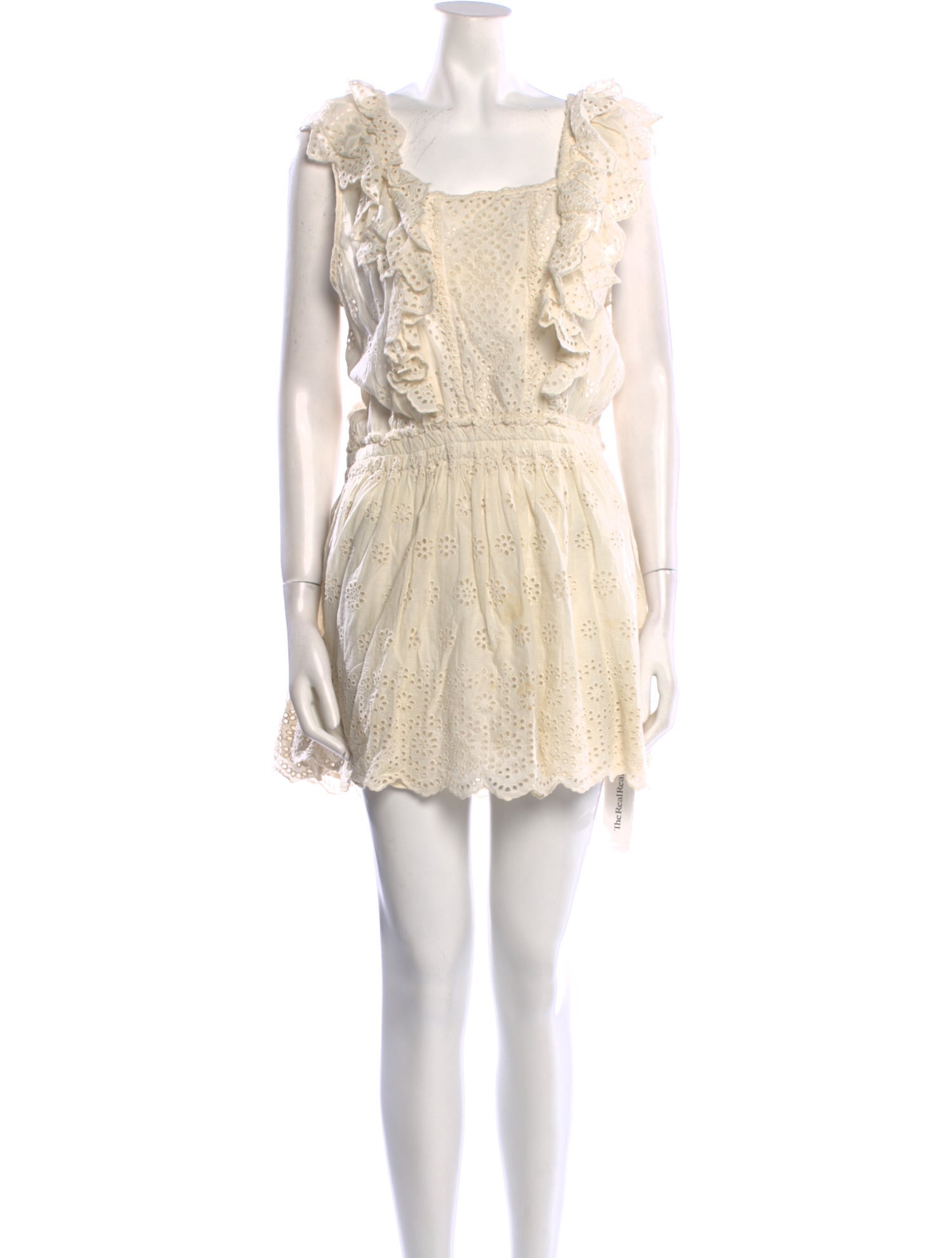 LoveShackFancy Square Neckline Mini Dress