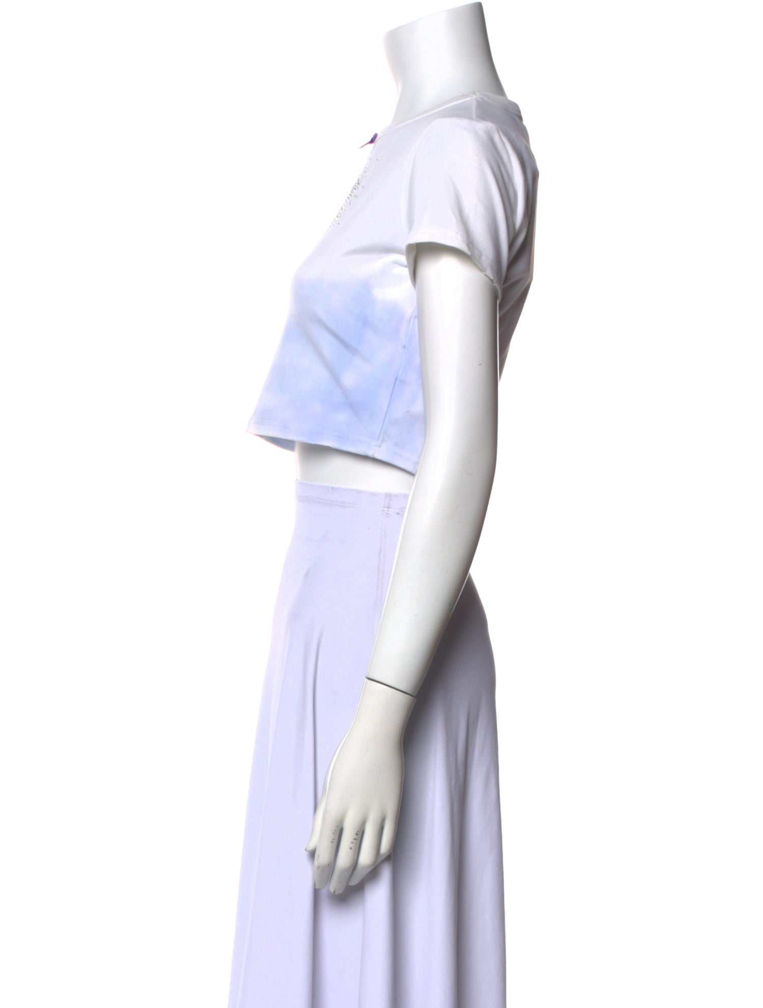 LoveShackFancy Graphic Print Crew Neck Crop Top