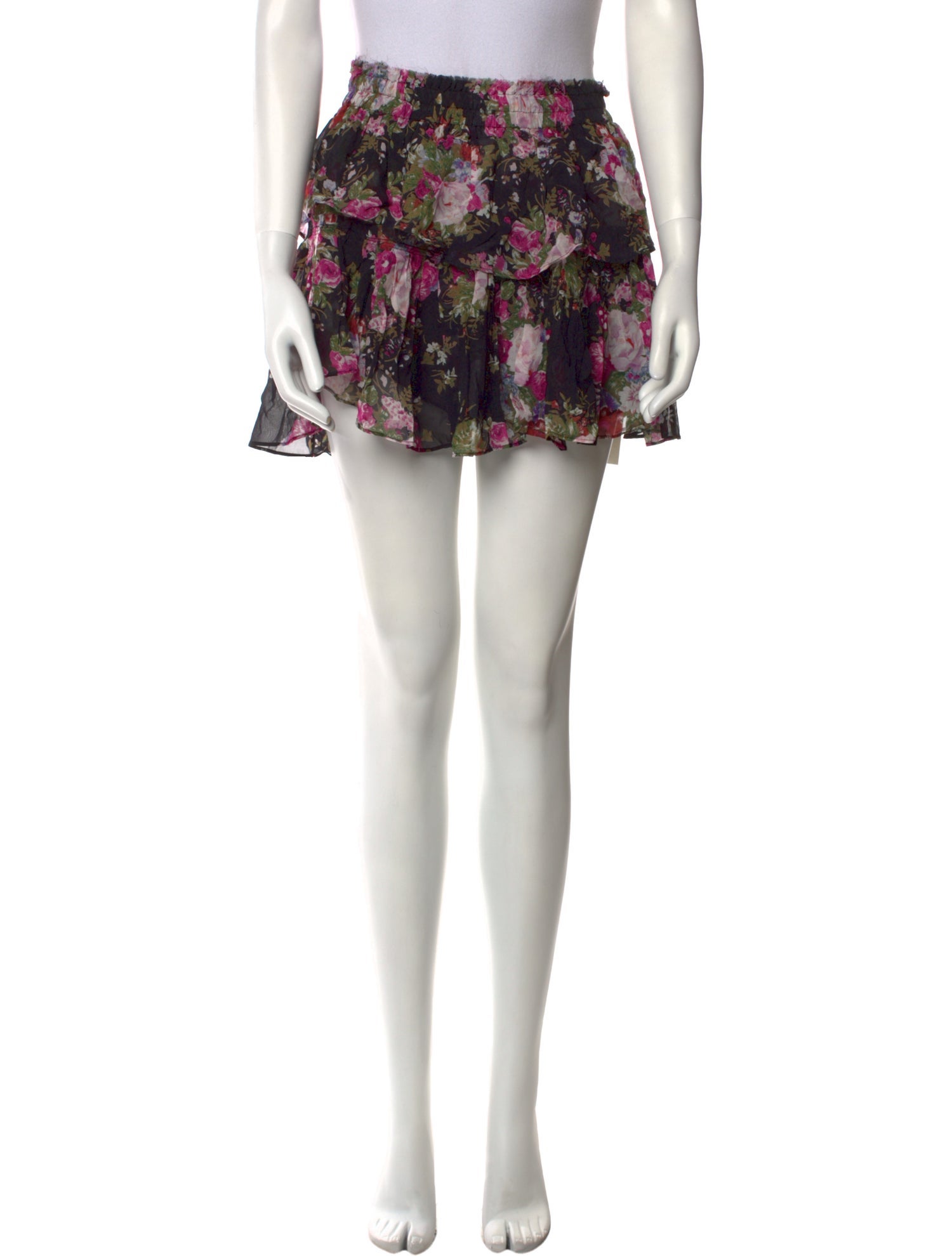LoveShackFancy Floral Print Mini Skirt
