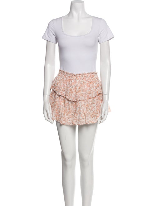 LoveShackFancy Floral Print Ruffle Embellishment Skirt Set