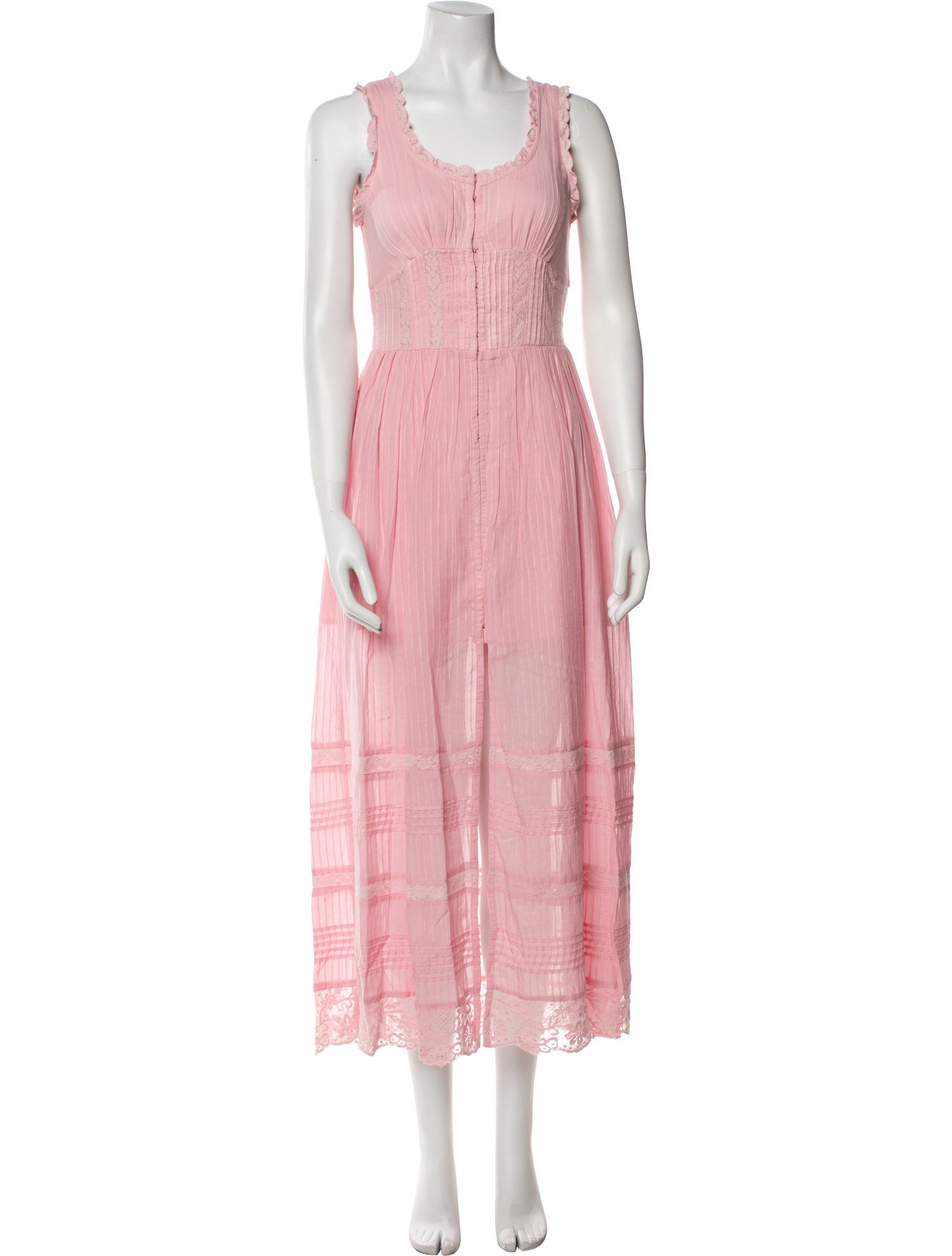 LoveShackFancy Scoop Neck Long Dress