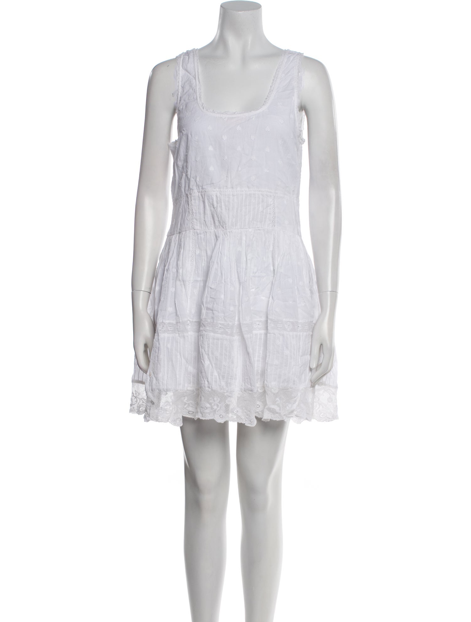 LoveShackFancy Scoop Neck Mini Dress