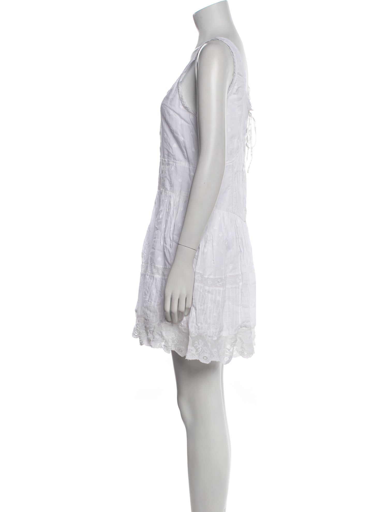 LoveShackFancy Scoop Neck Mini Dress