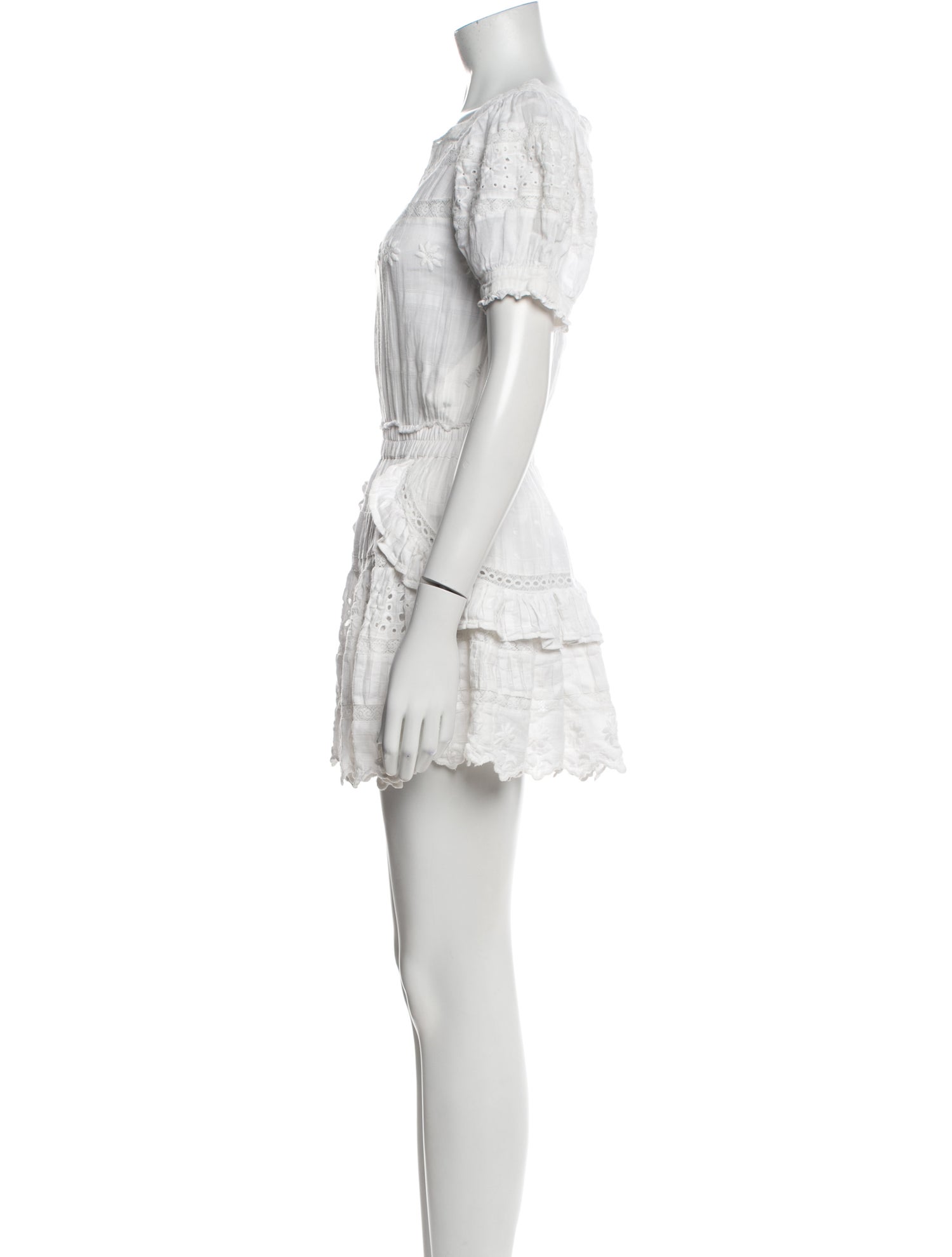 LoveShackFancy Bateau Neckline Mini Dress