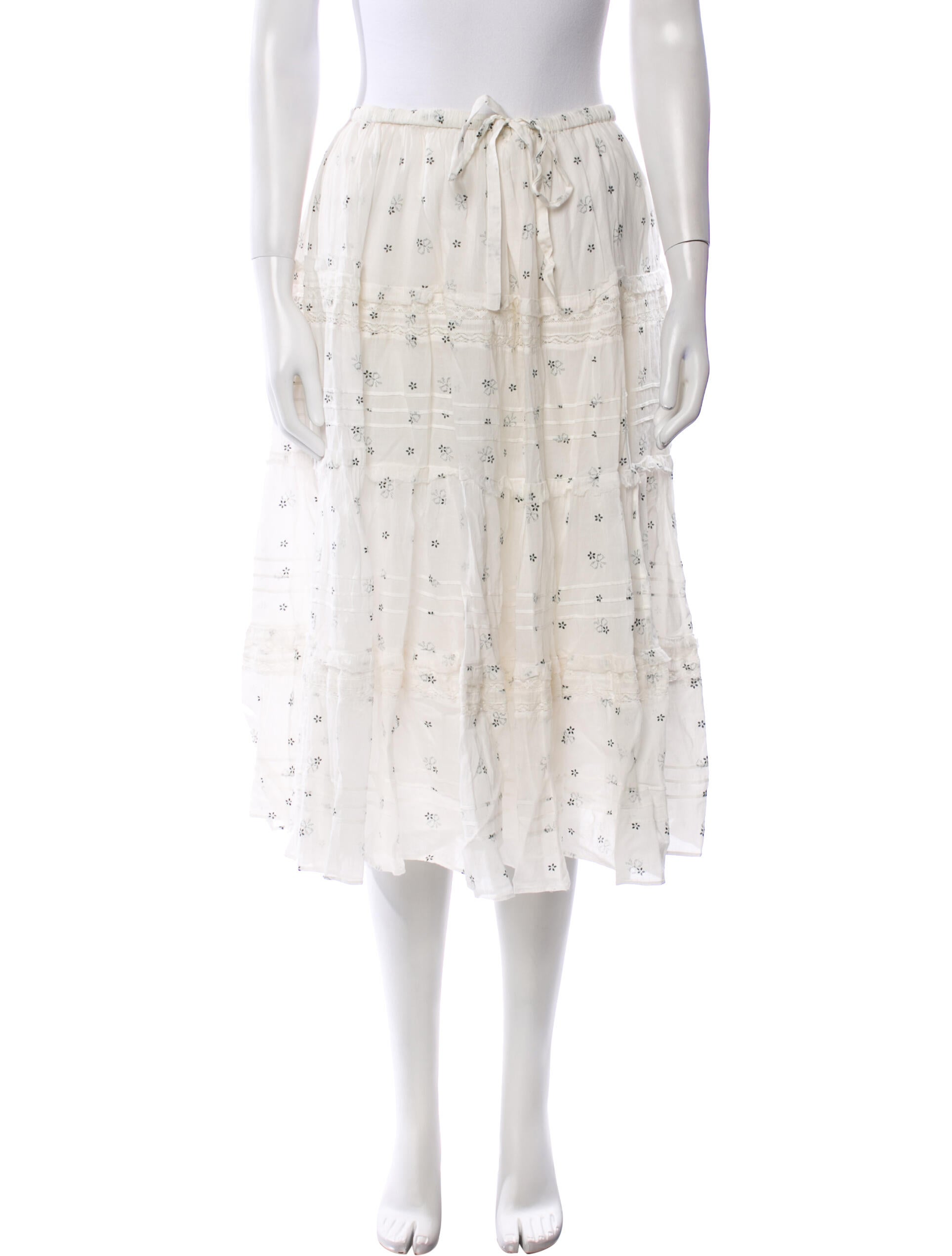 LoveShackFancy Printed Knee-Length Skirt