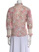 LoveShackFancy Floral Print Mock Neck Blouse