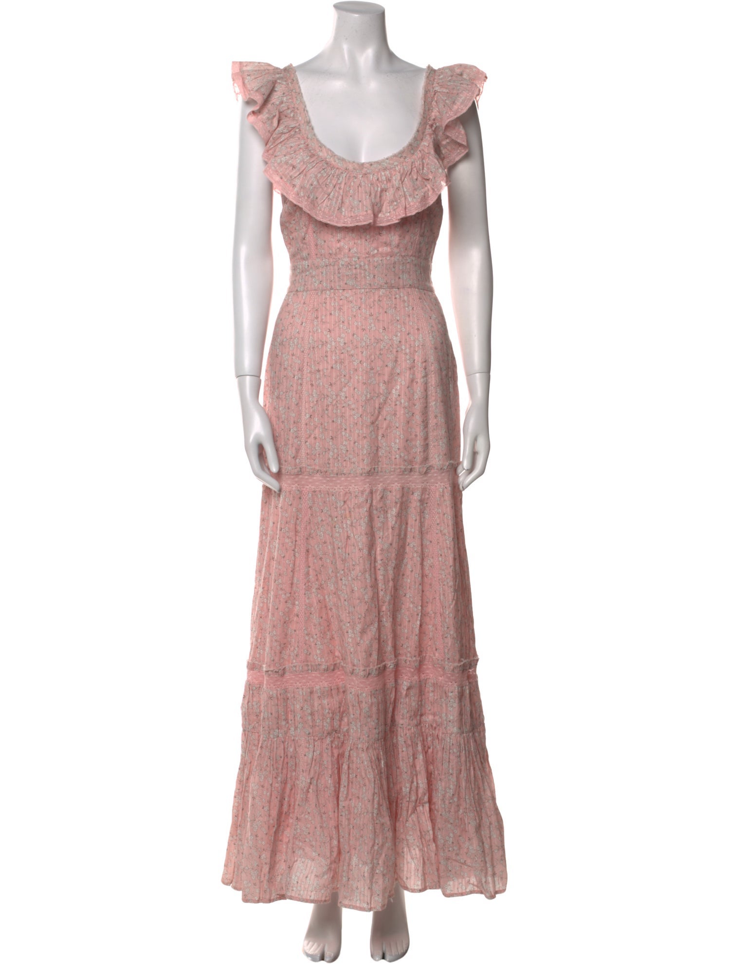 LoveShackFancy Floral Print Long Dress