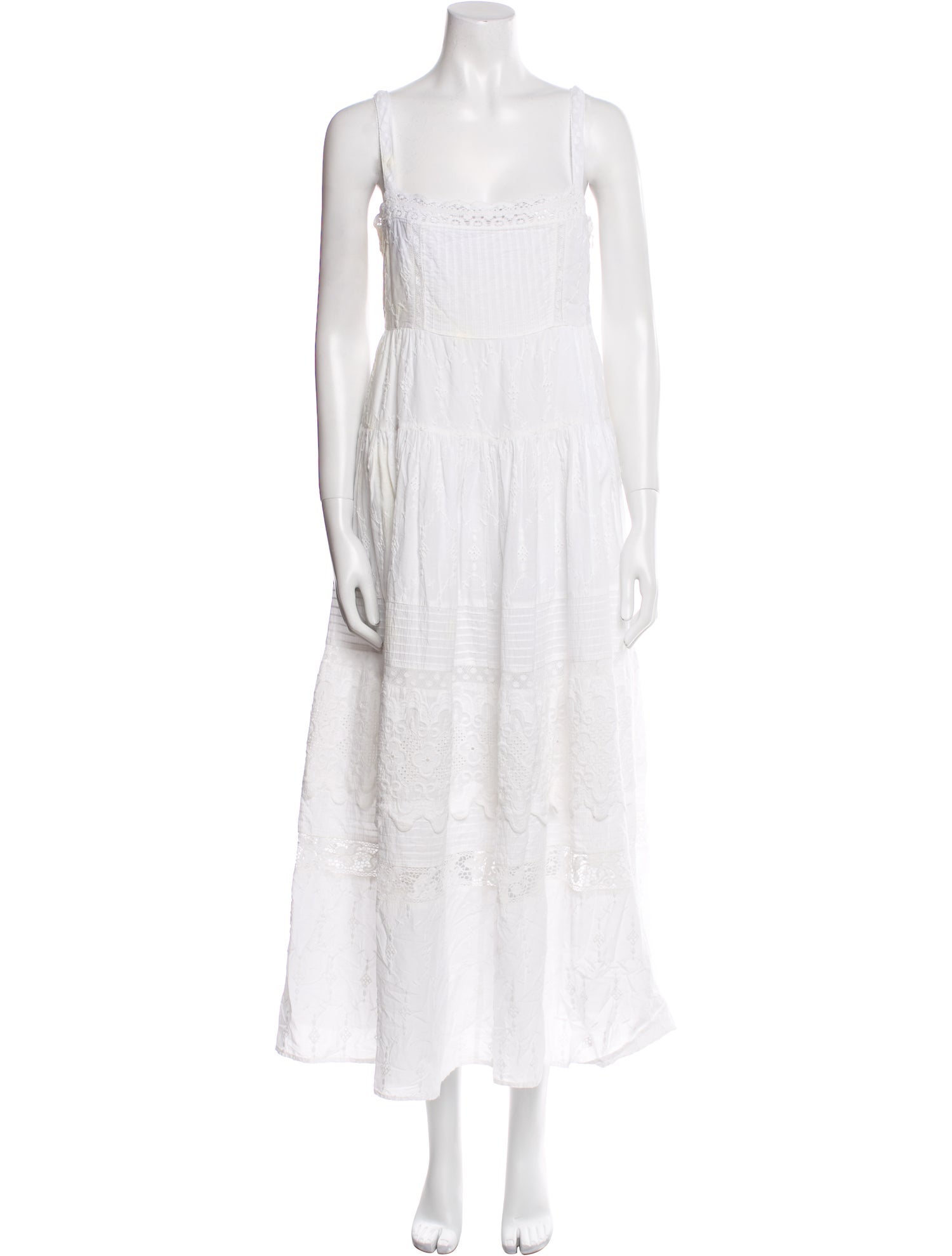 LoveShackFancy Square Neckline Long Dress