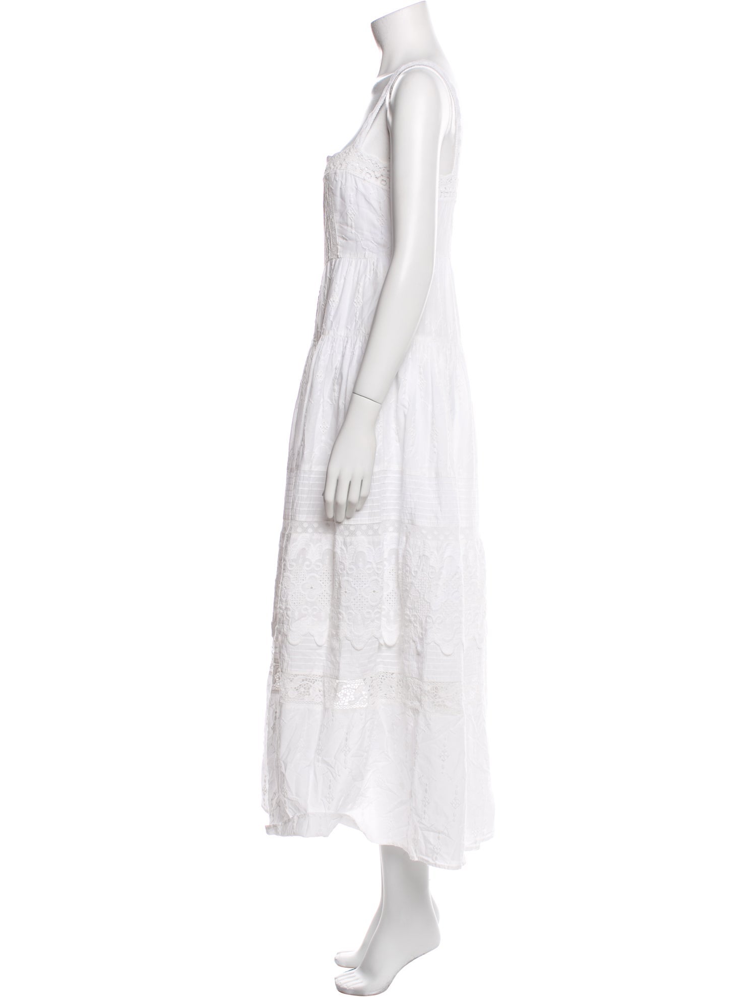 LoveShackFancy Square Neckline Long Dress