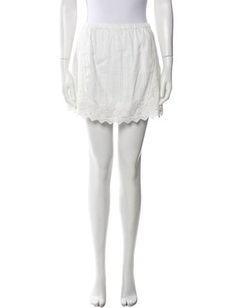 LoveShackFancy Embroidered Accent Mini Skirt