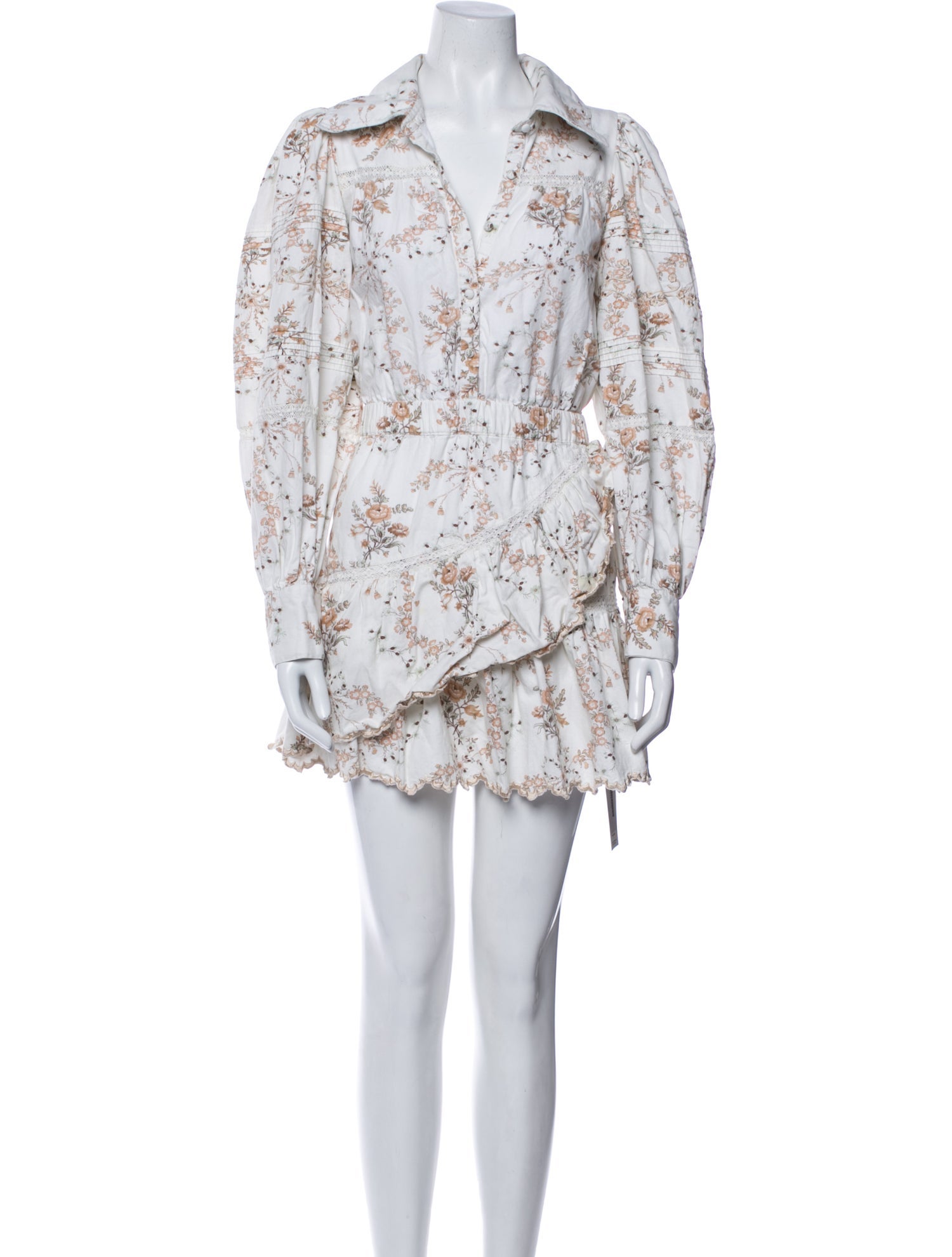 LoveShackFancy Floral Print Mini Dress