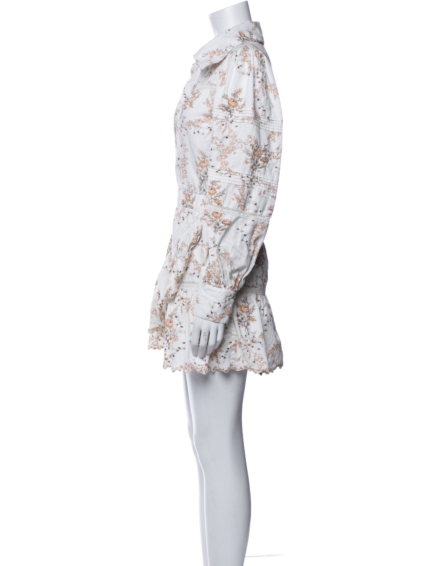 LoveShackFancy Floral Print Mini Dress