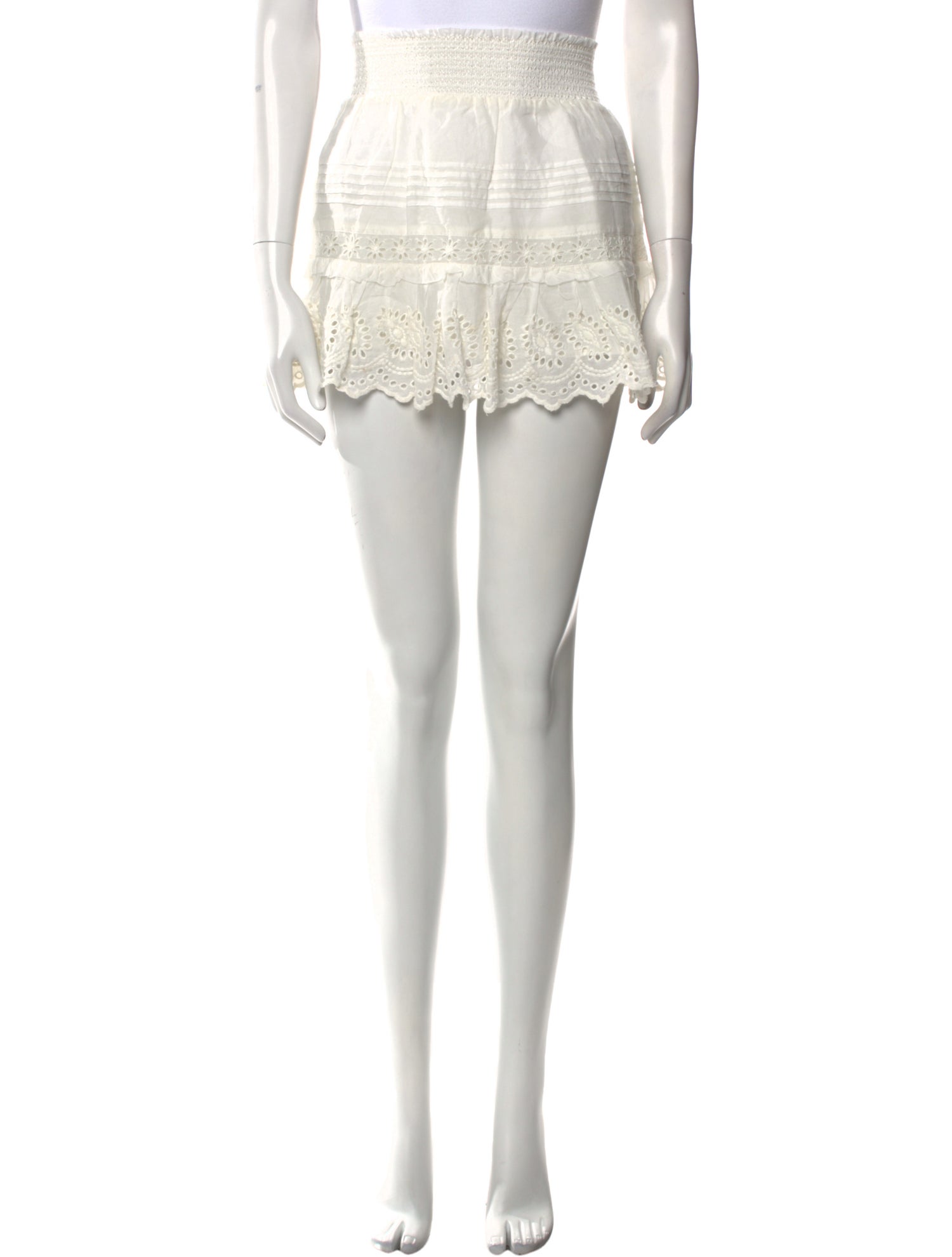 LoveShackFancy Ruffle Embellishment Mini Skirt