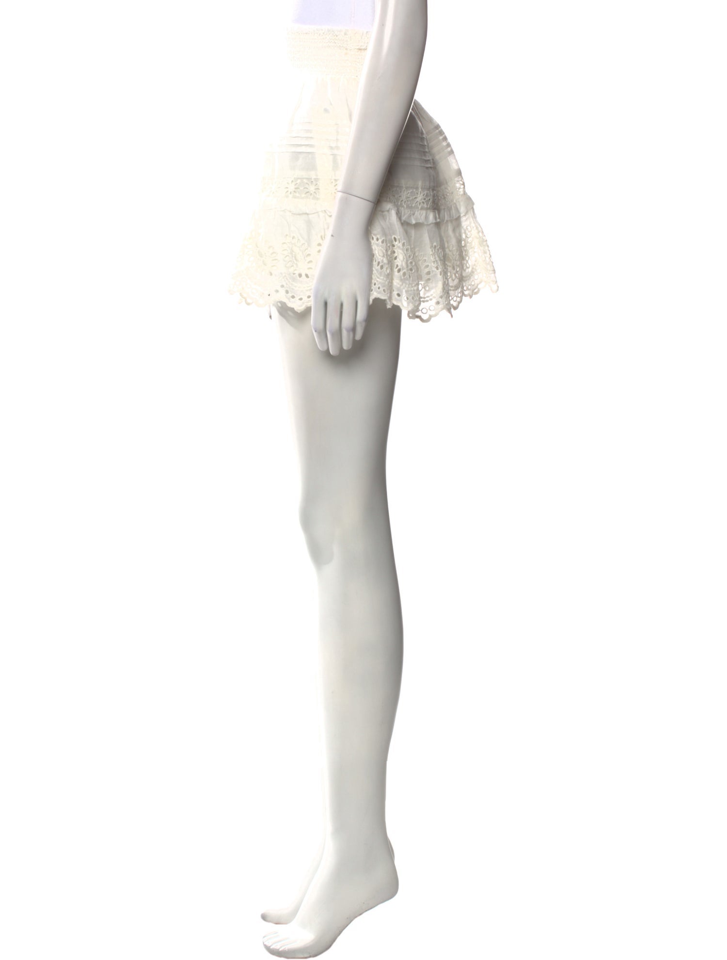 LoveShackFancy Ruffle Embellishment Mini Skirt