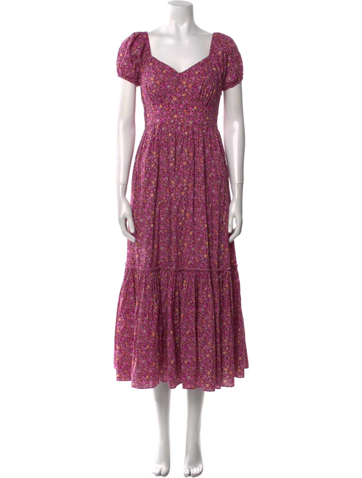 LoveShackFancy Floral Print Long Dress