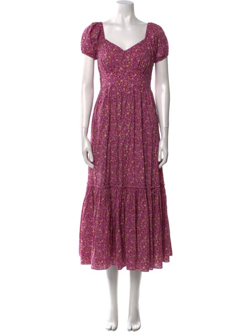 LoveShackFancy Floral Print Long Dress