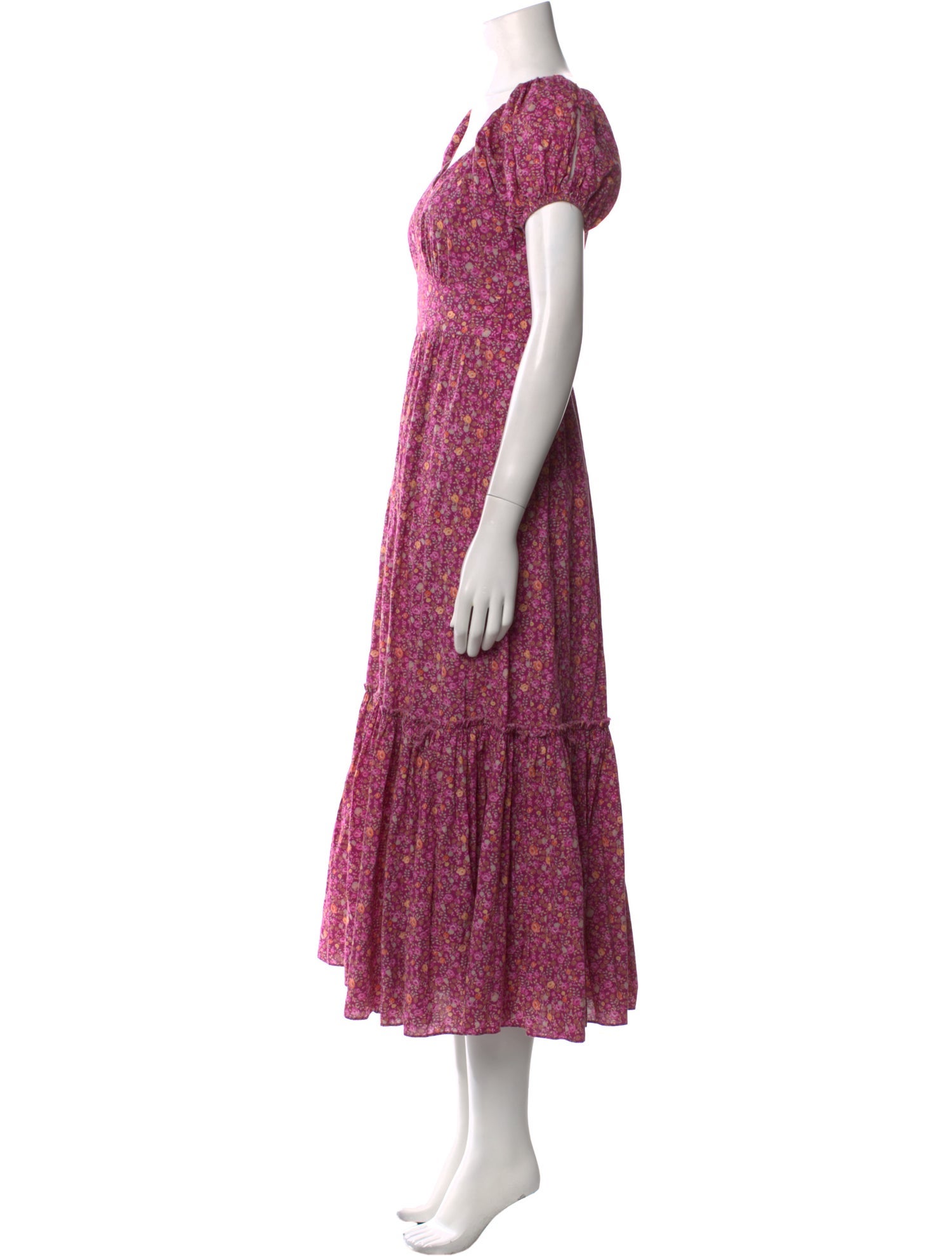 LoveShackFancy Floral Print Long Dress