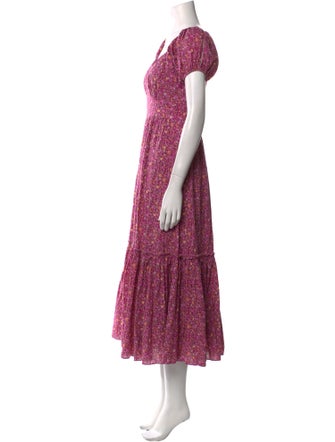 LoveShackFancy Floral Print Long Dress