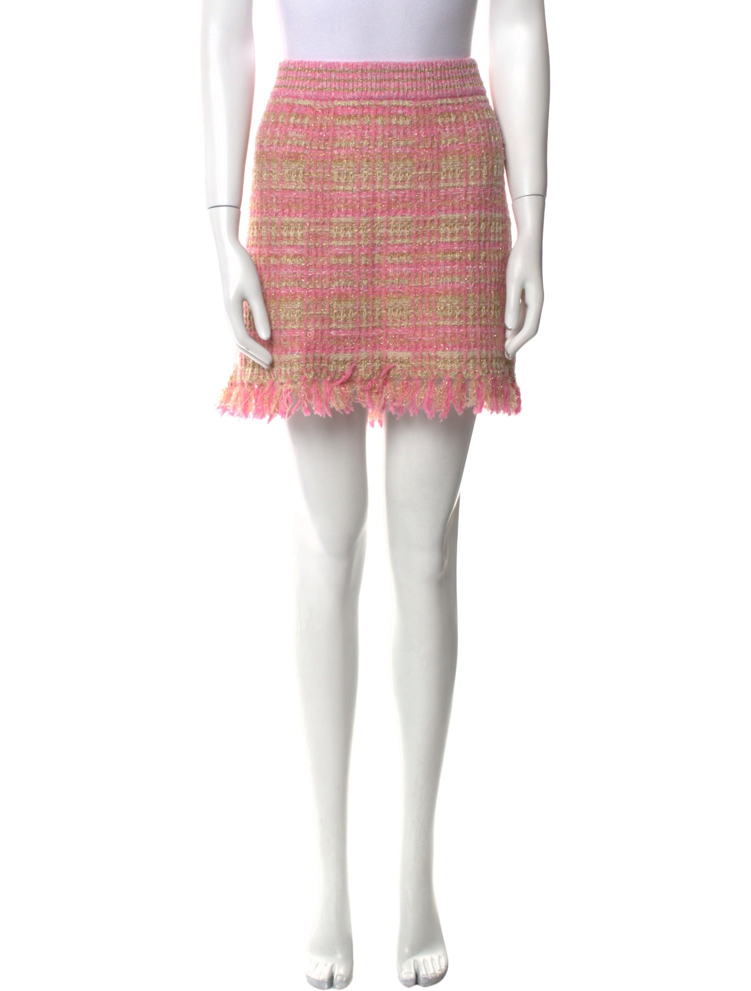 LoveShackFancy Tweed Pattern Mini Skirt
