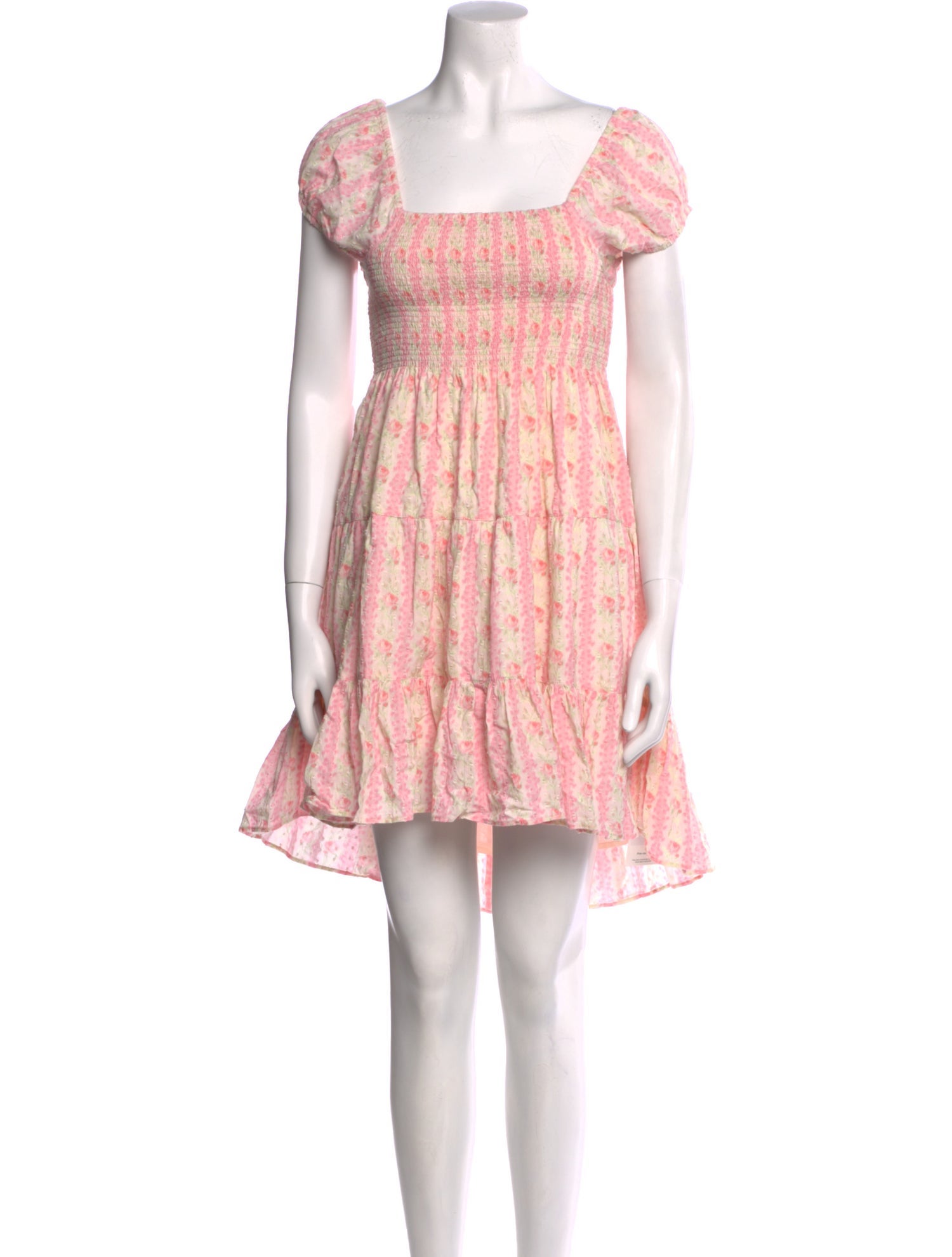 LoveShackFancy Floral Print Mini Dress