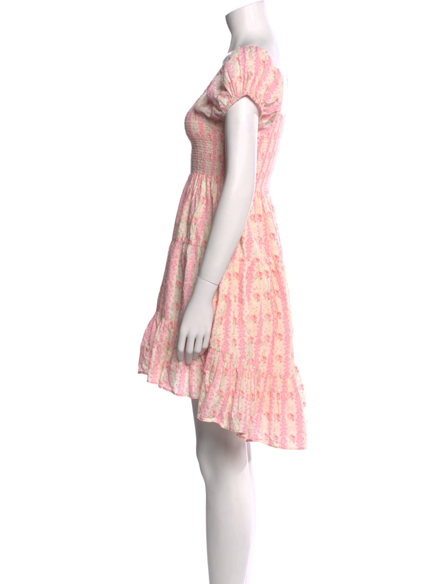 LoveShackFancy Floral Print Mini Dress