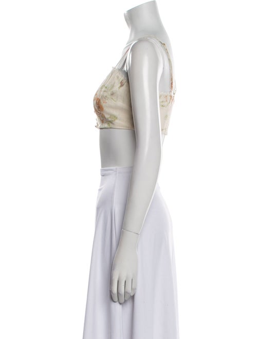 LoveShackFancy Linen Floral Print Crop Top