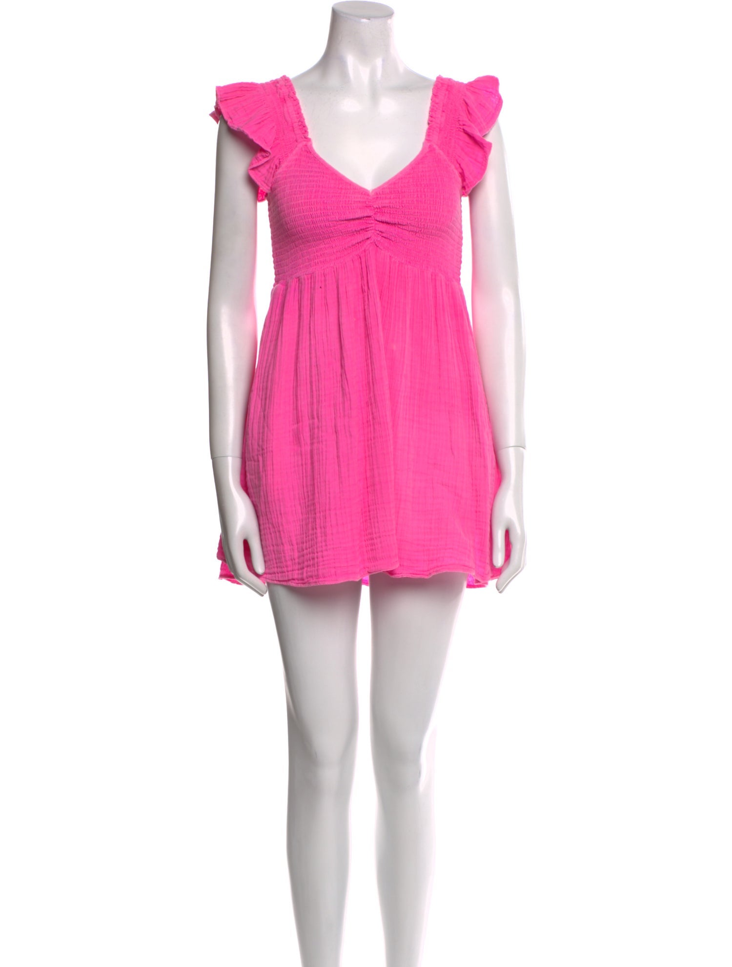 LoveShackFancy V-Neck Mini Dress