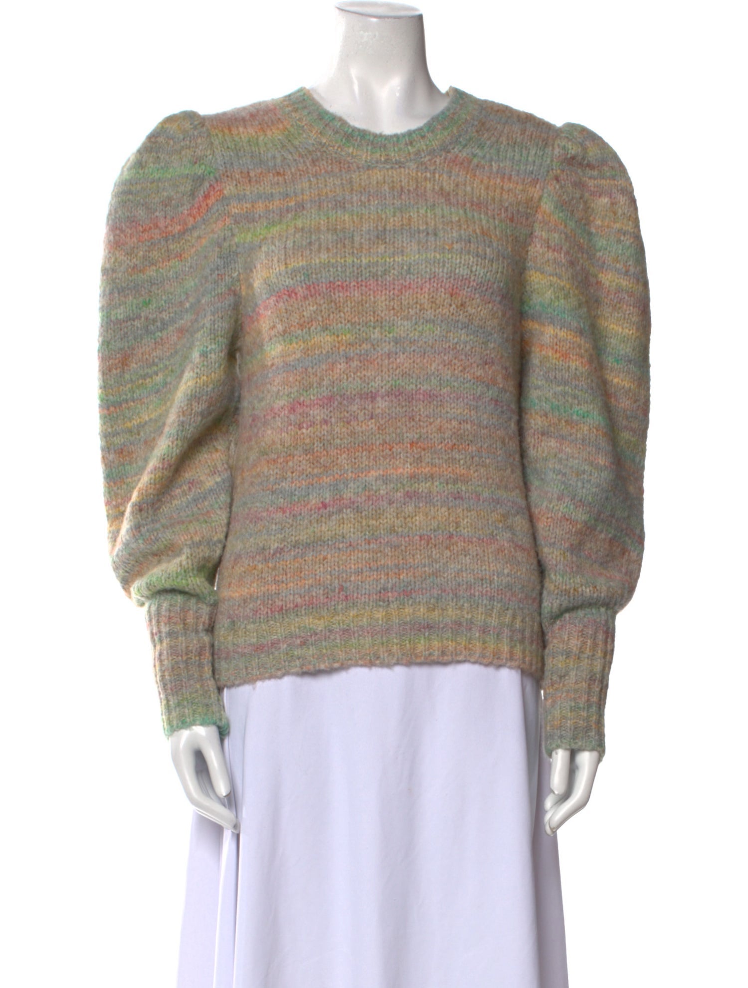 LoveShackFancy Striped Crew Neck Sweater