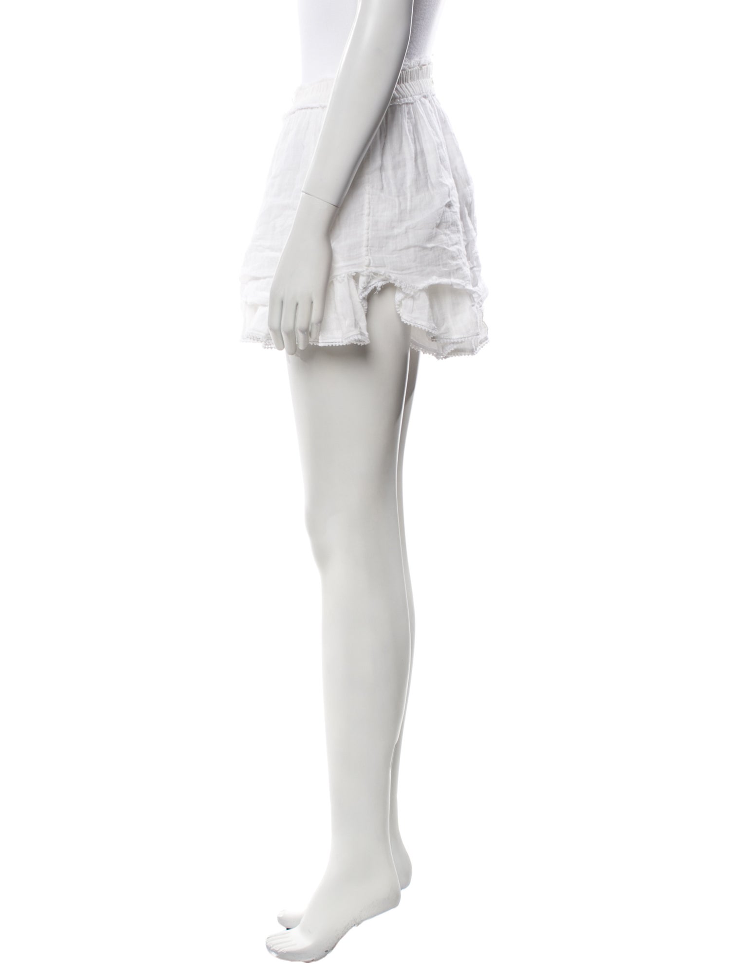 LoveShackFancy Embroidered Accent Mini Skirt