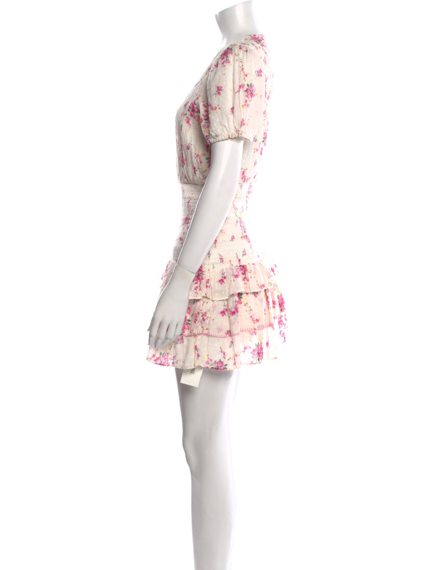 LoveShackFancy Floral Print Mini Dress