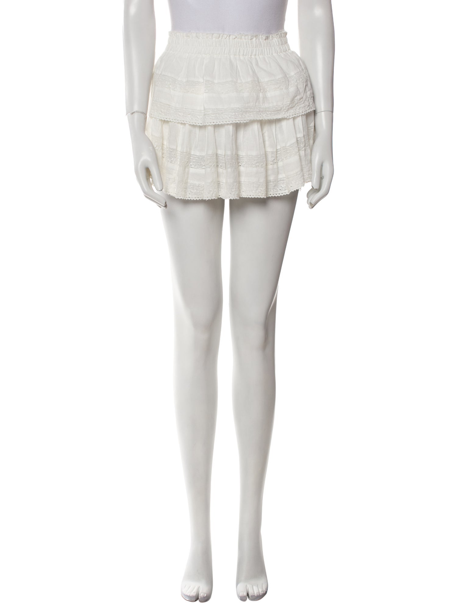 LoveShackFancy Ruffle Embellishment Mini Skirt