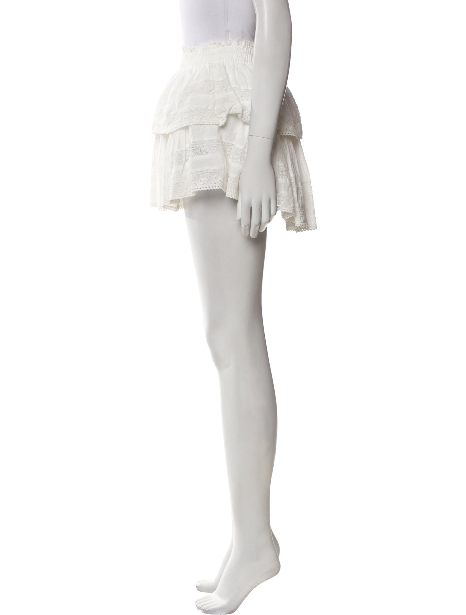 LoveShackFancy Ruffle Embellishment Mini Skirt