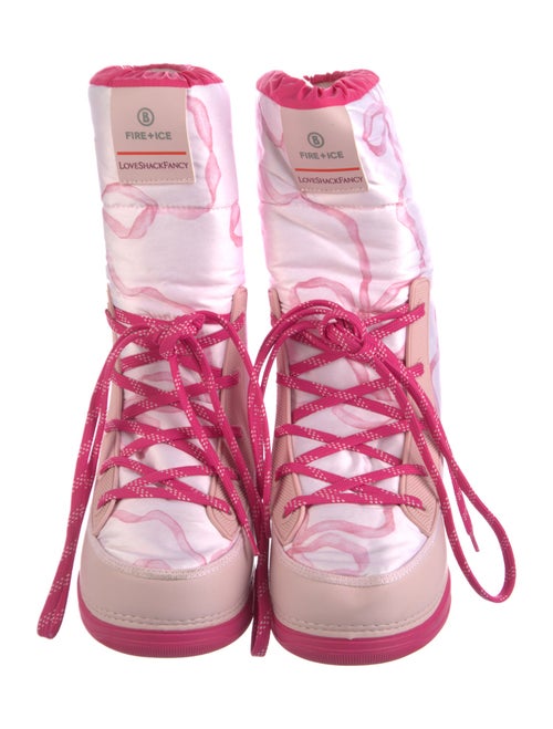 LoveShackFancy Printed Lace-Up Boots